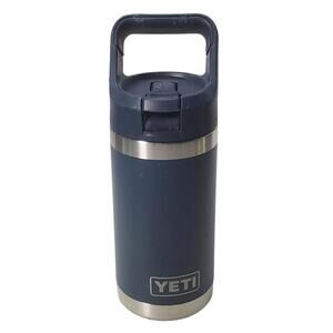 Yeti Rambler Jr. 12 oz. Kids Insulated Bottle With Straw Stainless Cup NAVY BLUE